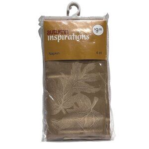 Kitchen Napkins Autumn Inspirations Gold 4 Count Leaf Design New In Package